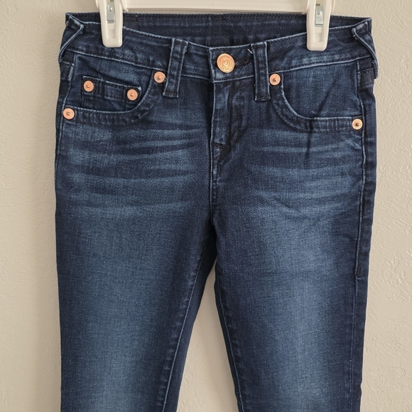 True Religion Youth Girls Casey Skinny Leg Dark Wash Denim Jeans Pants Size 12 - Picture 2 of 11